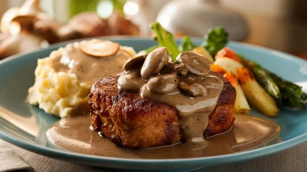 Delicious Salisbury Steak with Mushroom Gravy and Sides